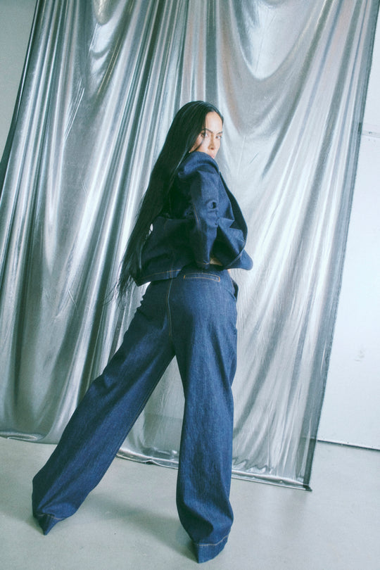 CMJEAN - High Taille denim broek in blauw