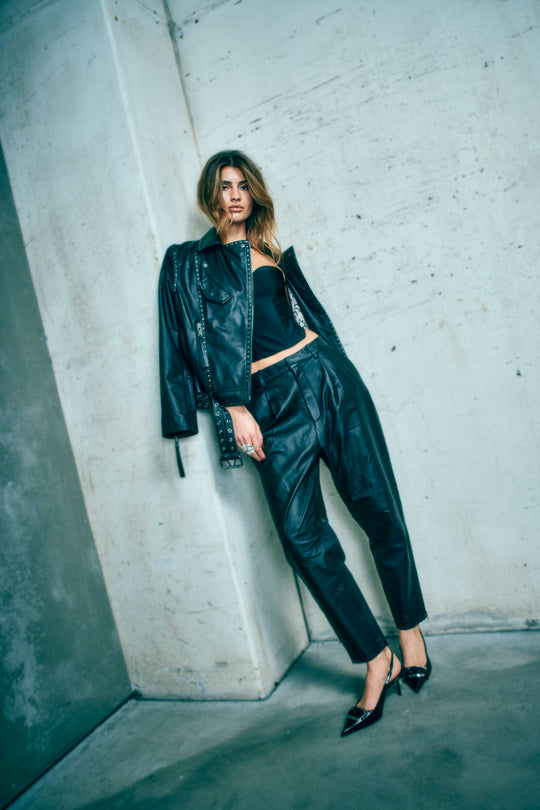 Cmroyal - Lambskin -broek in zwart