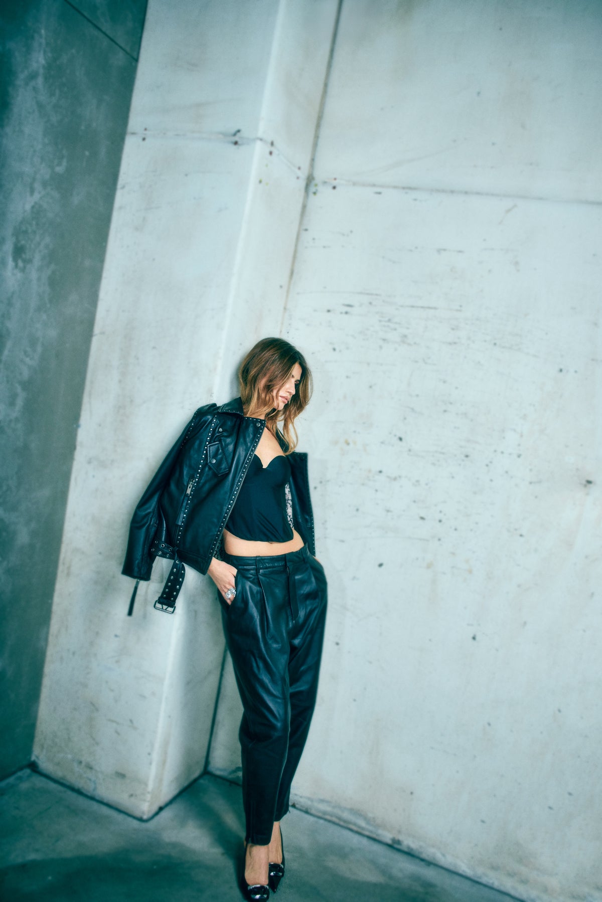 CMROYAL - LAMBSKIN PANTS IN BLACK
