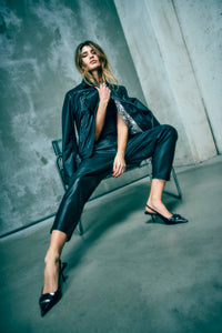 CMROYAL - LAMBSKIN PANTS IN BLACK