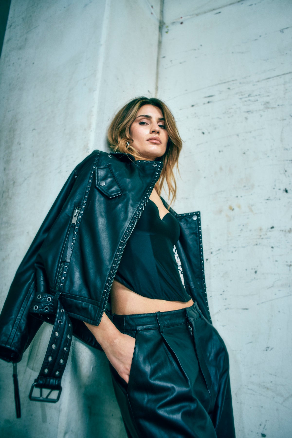 CMroyal - Biker -jas in Lambskin in zwart