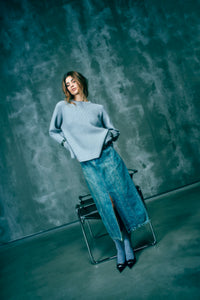 Cmcolin - rib gebreide pullover in grijs