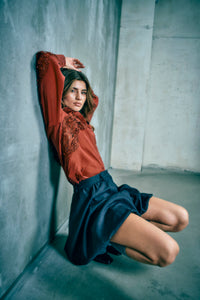 CMTAILOR - SHORT BALLOON SKIRT IN GREY