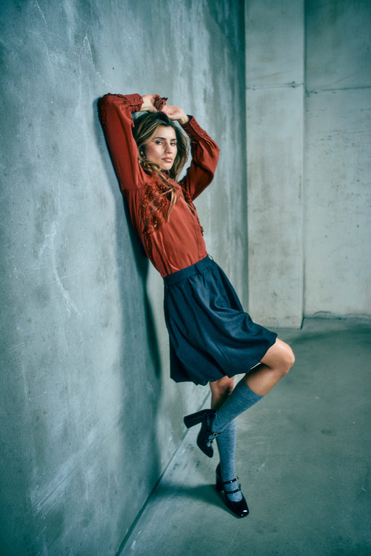 CMTailor - Korte ballonrok in grijs