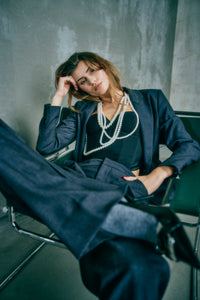 CMTAILOR - HIGH-WAISTED PANTS IN GREY