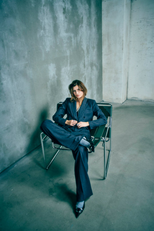 CMTAILOR - HIGH-WAISTED PANTS IN GREY