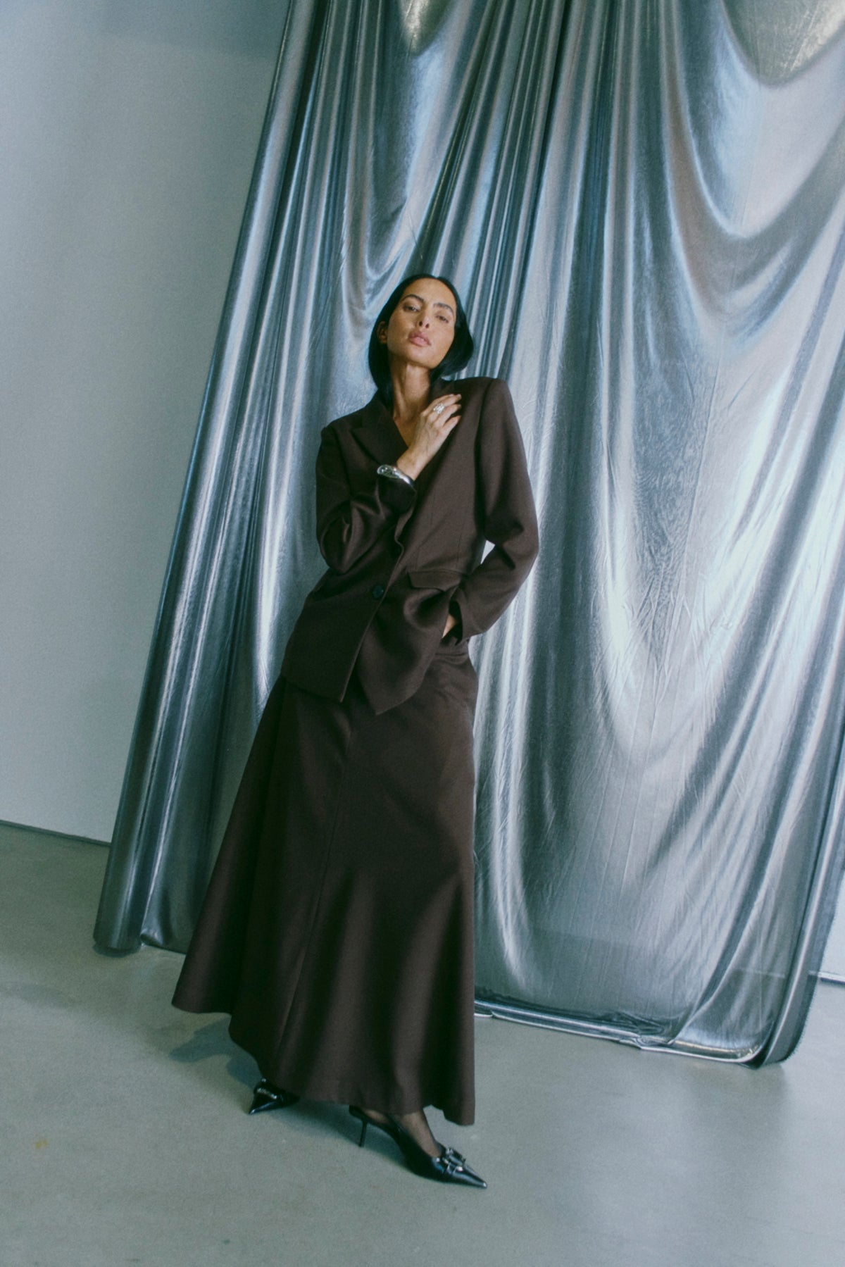 CMTAILOR - LONG SKIRT IN BROWN