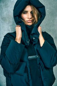 CMCICCO - DOWN JACKET WITH HOOD IN BLACK