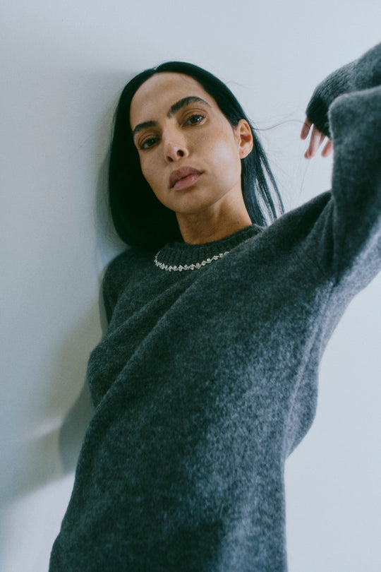 Cmibra - pullover met ballonhuls in grijs