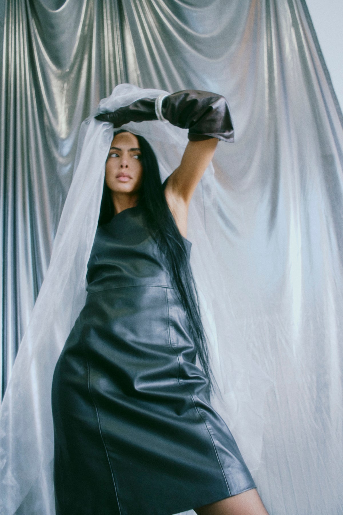 CMBARON - LEATHER DRESS IN BLACK