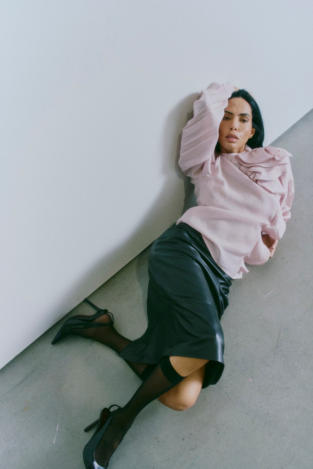 Cmmolly - blouse met ruches in paars