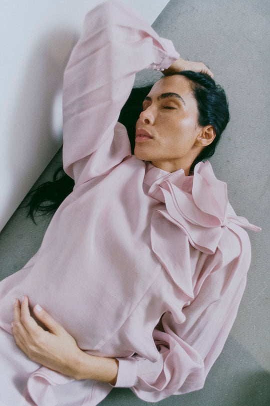 Cmmolly - blouse met ruches in paars