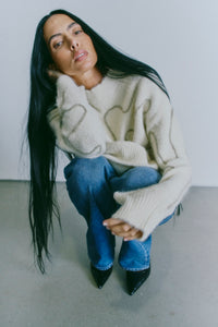 CMPELLA - KNITTED PULLOVER IN OFF-WHITE