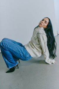 CMPELLA - KNITTED PULLOVER IN OFF-WHITE