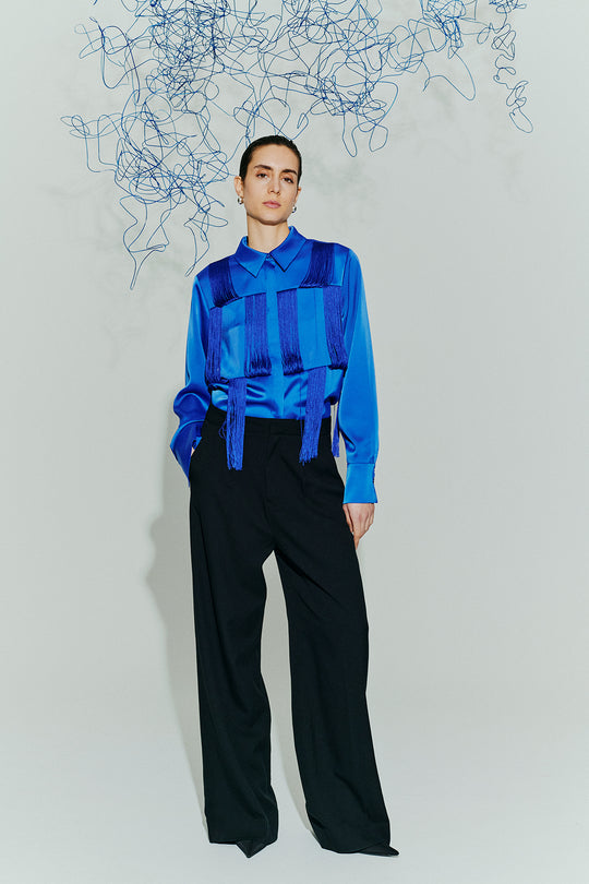 CMTAILOR - HIGH-WAISTED WIDE-LEG PANTS IN BLACK