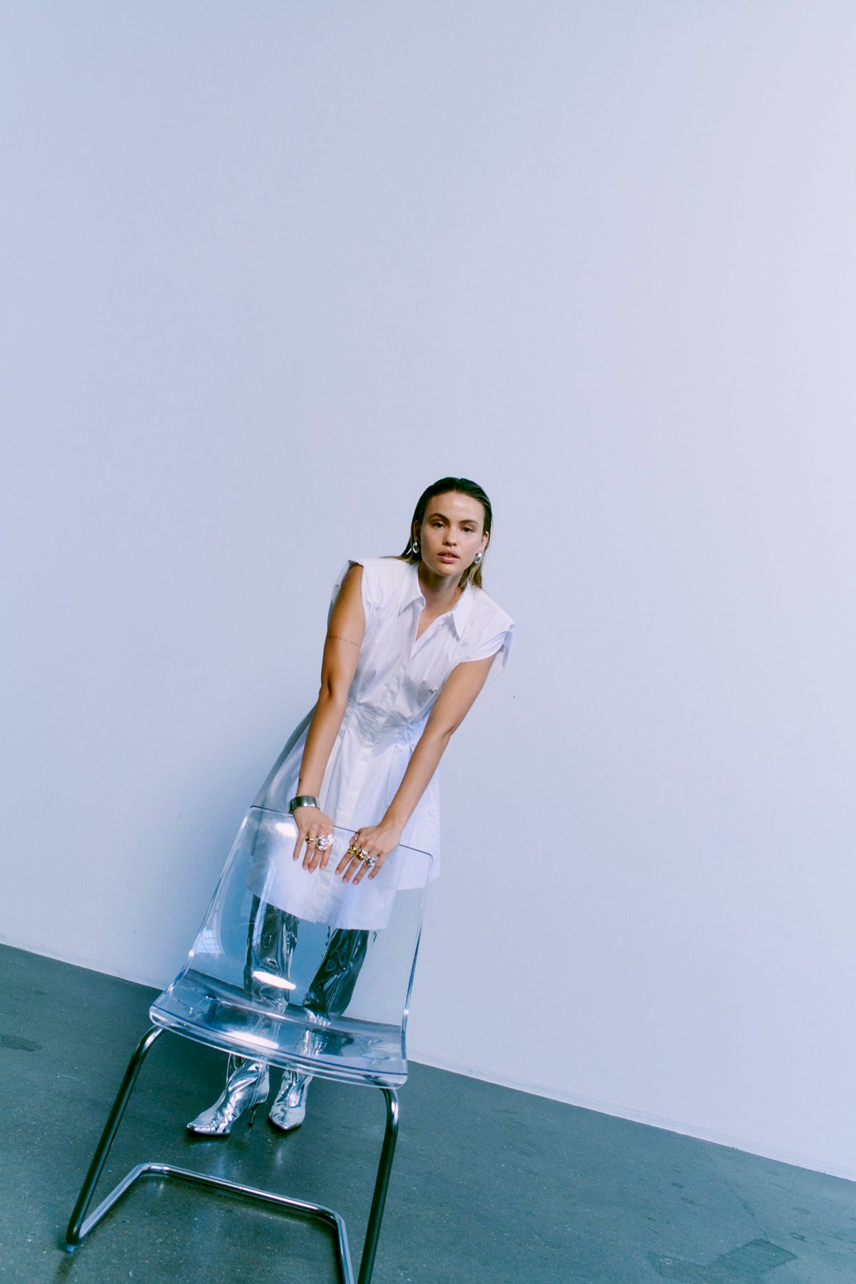 CMSHIRLEY - Korte shirtjurk in het wit