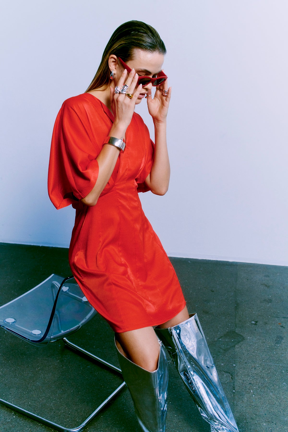 Cmvianna - jurk in rood