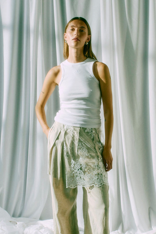 CMTENLEY - LACE SCARF IN OFF-WHITE