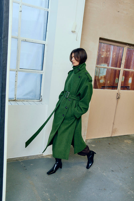 CMSLOANE - TRENCHCOAT IN GREEN