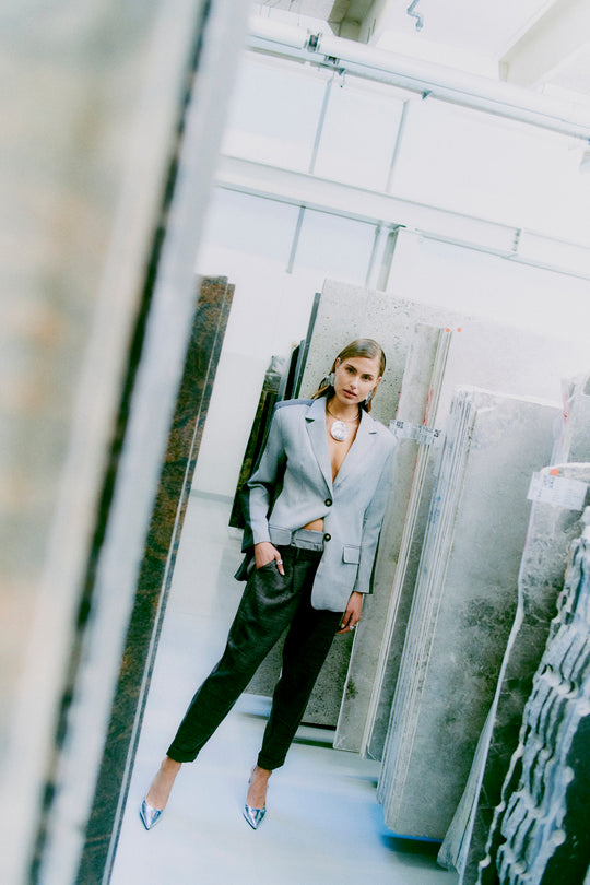 Cmtonnie - broek in grijze melange