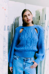 Cmyari - gebreide pullover in blauw