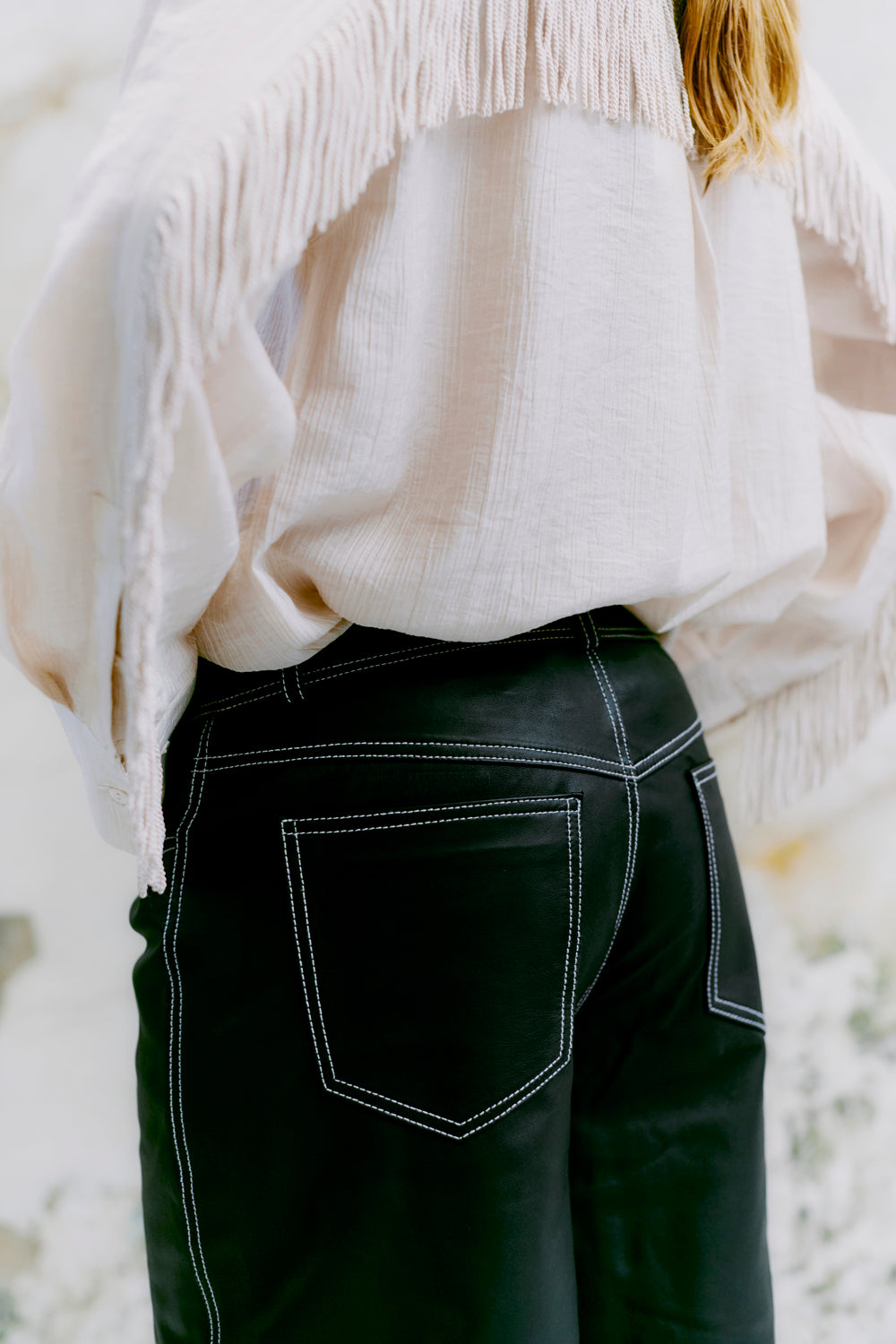 CMPOPSY - SHIRT WITH FRINGES IN BEIGE