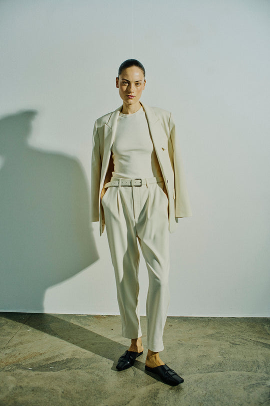 CMTAILOR - ANKLE PANTS IN WHITE,OFF-WHITE