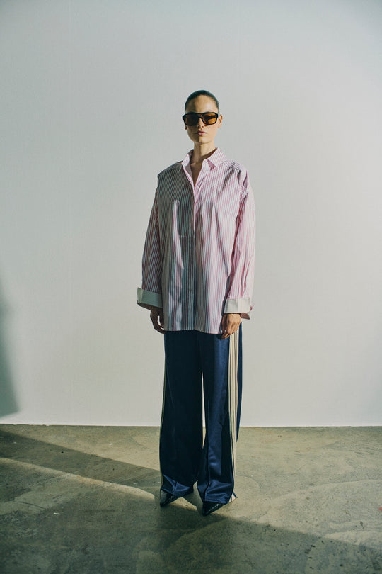 CMMARYANN - OVERSIZED SHIRT IN STRIPED WHITE AND RED