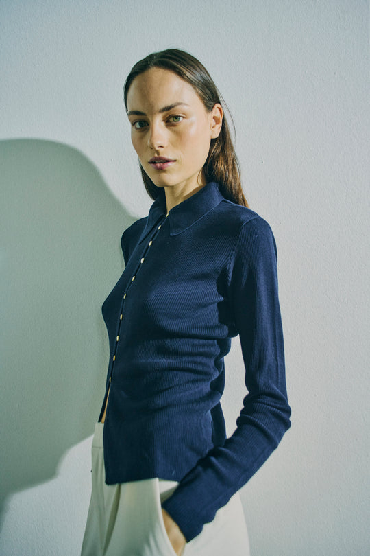 CMCONNIE - CARDIGAN WITH BUTTONS IN BLUE