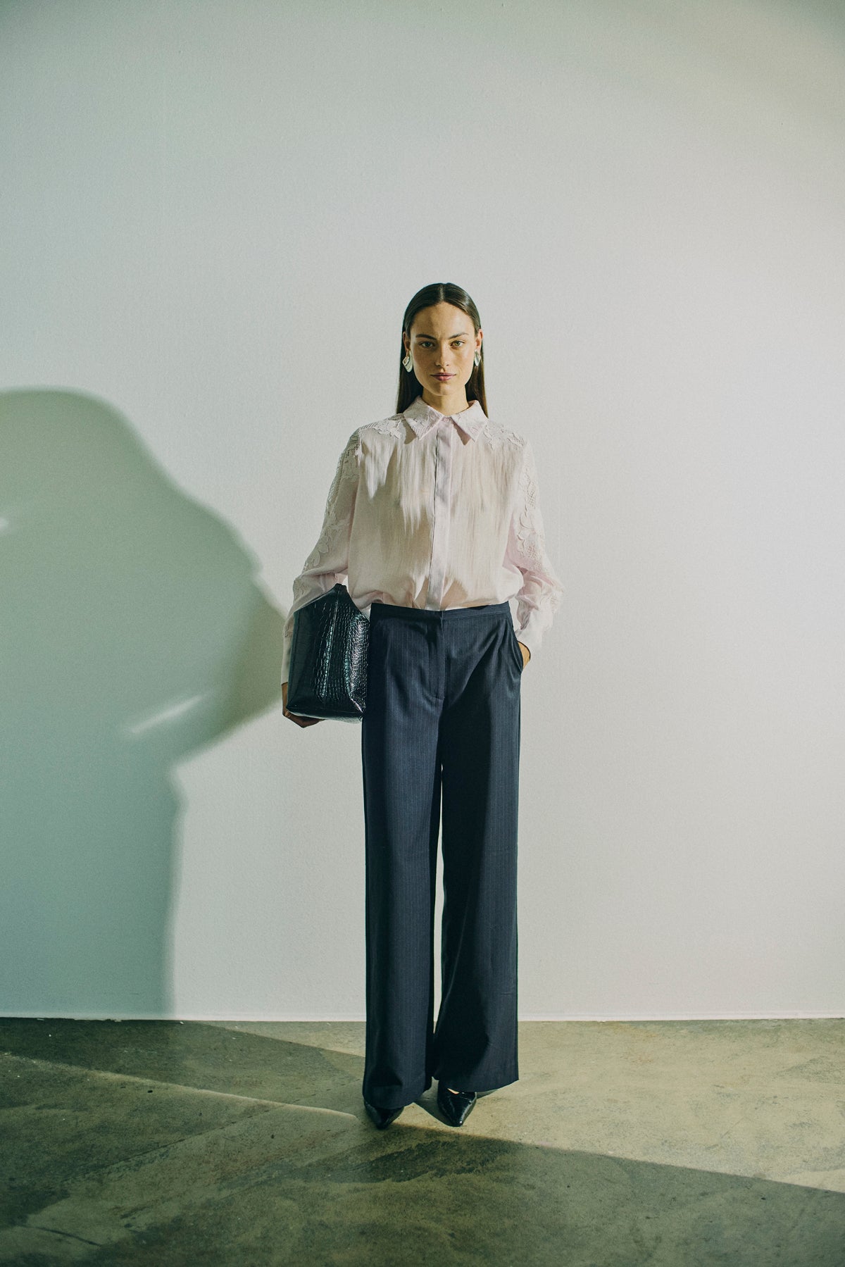 CMSTINA - HIGH-WAISTED TROUSERS IN BLUE