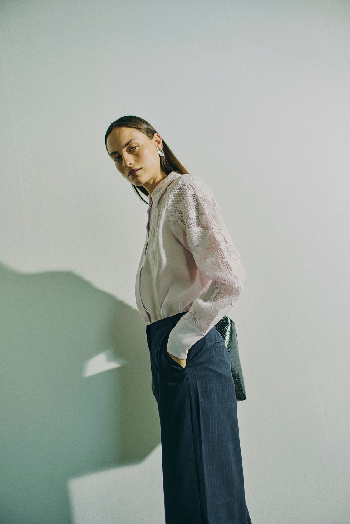 CMSTINA - HIGH-WAISTED TROUSERS IN BLUE