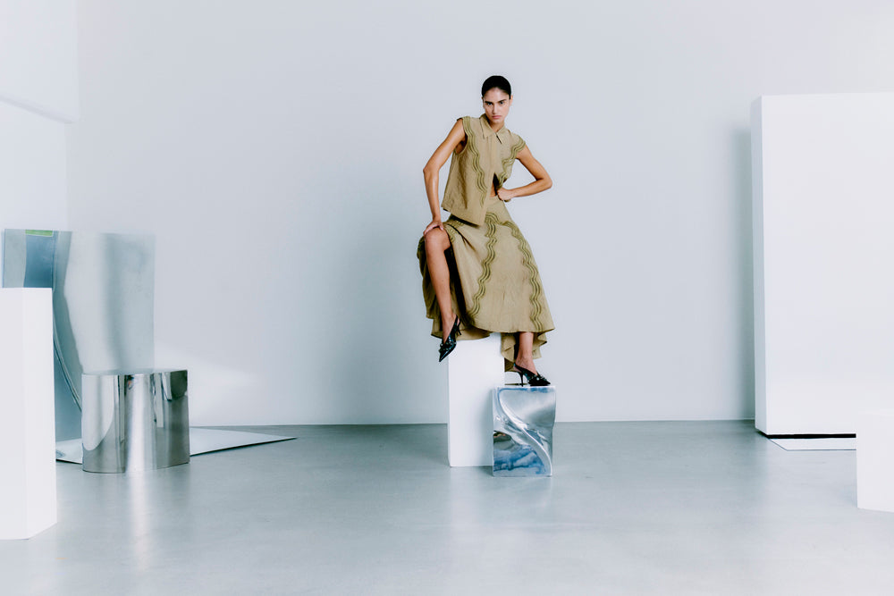 CMCOLE - SHIRT WITH LACE IN GREEN