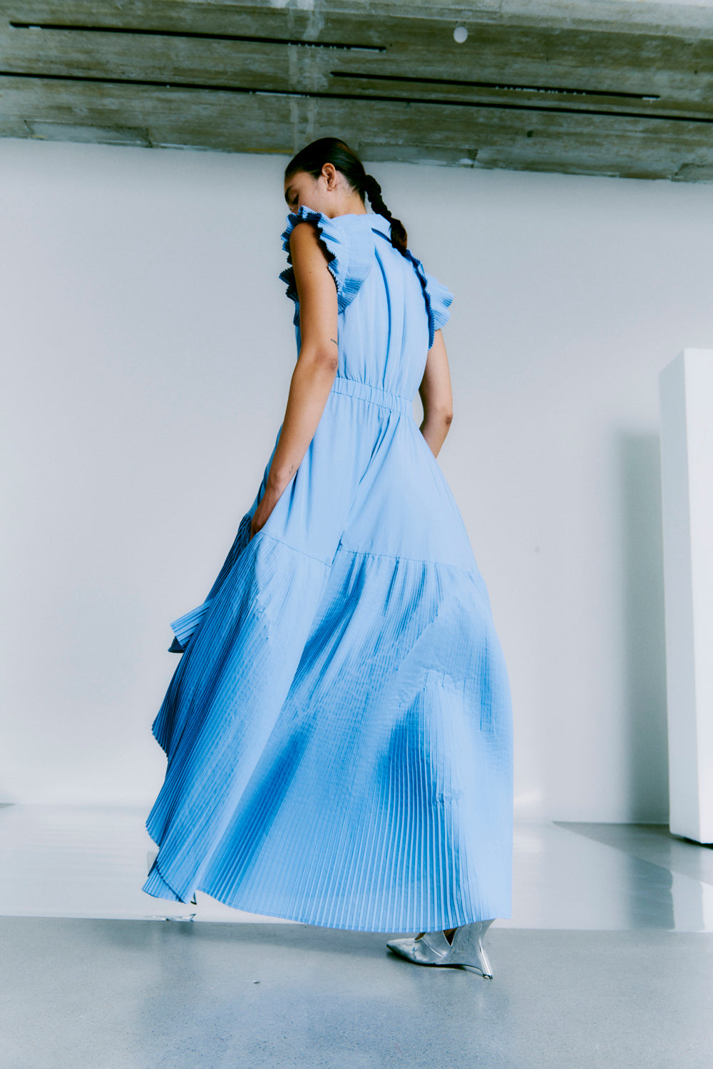 CMPLEAT - DRESS WITH ZIP FASTENER IN BLUE