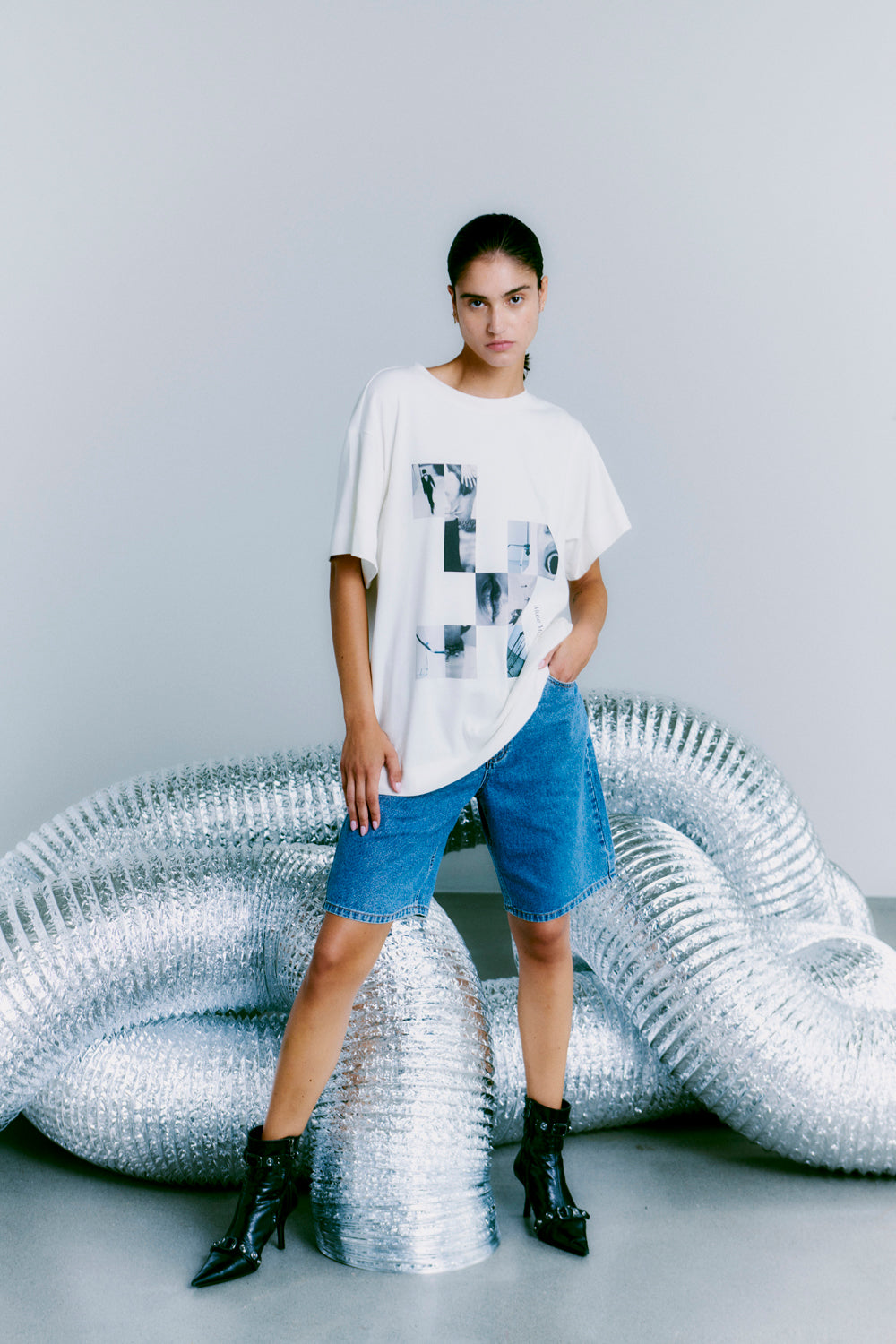 CMMUSE - T-SHIRT IN OFF-WHITE