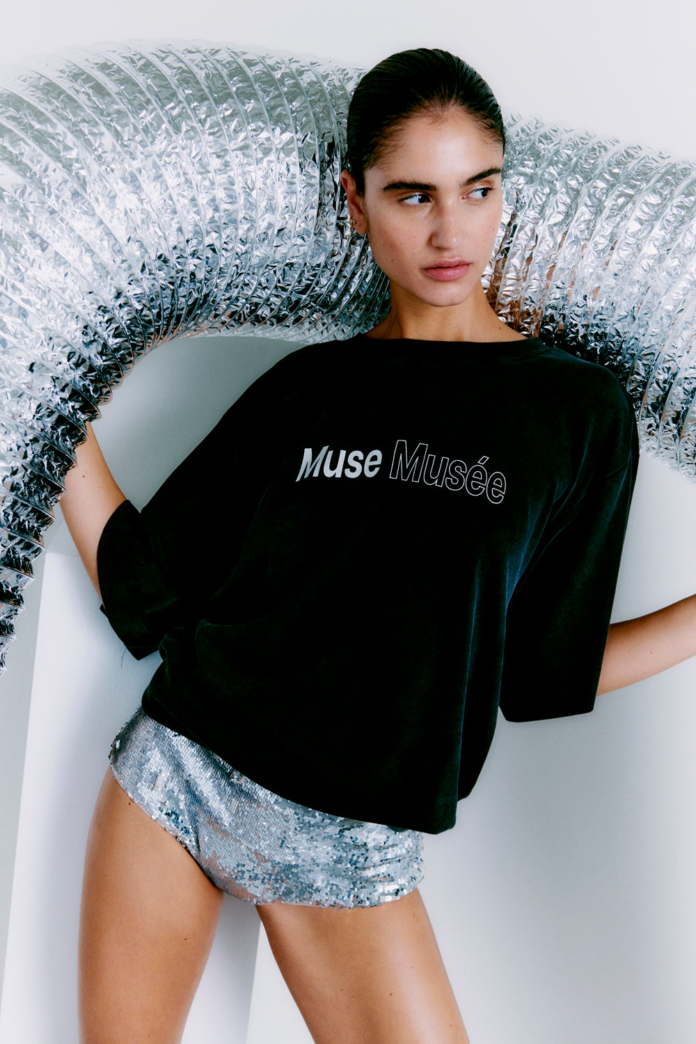CMMUSE - T-SHIRT IN BLACK