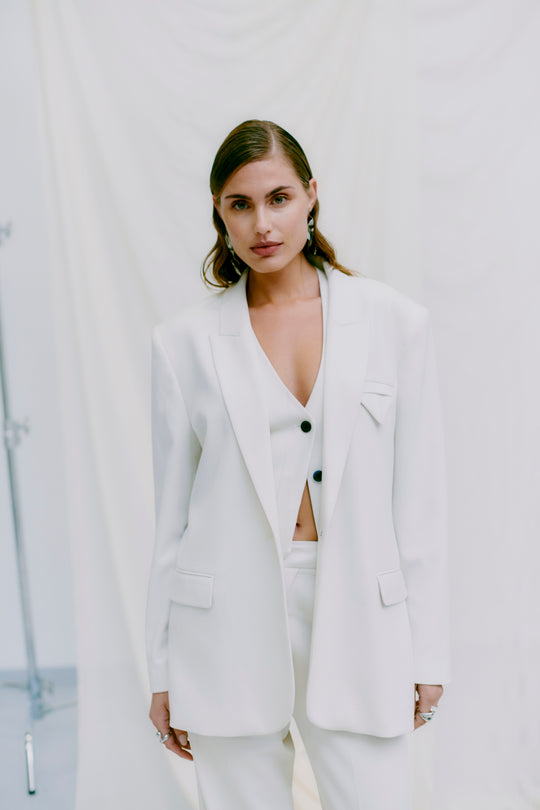 CMTAILOR - WAISTCOAT IN WHITE,OFF-WHITE
