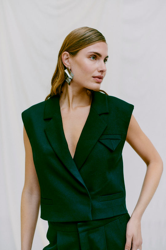 CMTailor - Korte vest in het zwart