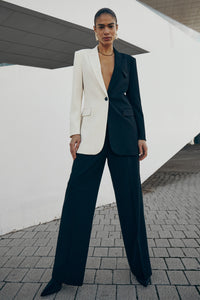 CMTailor - Lange blazer in grijs, gebroken wit