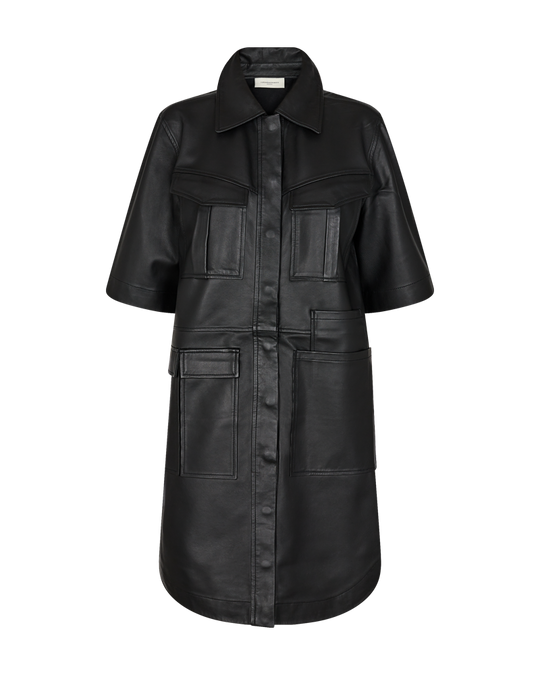 Cmroyal - leren jurk in zwart