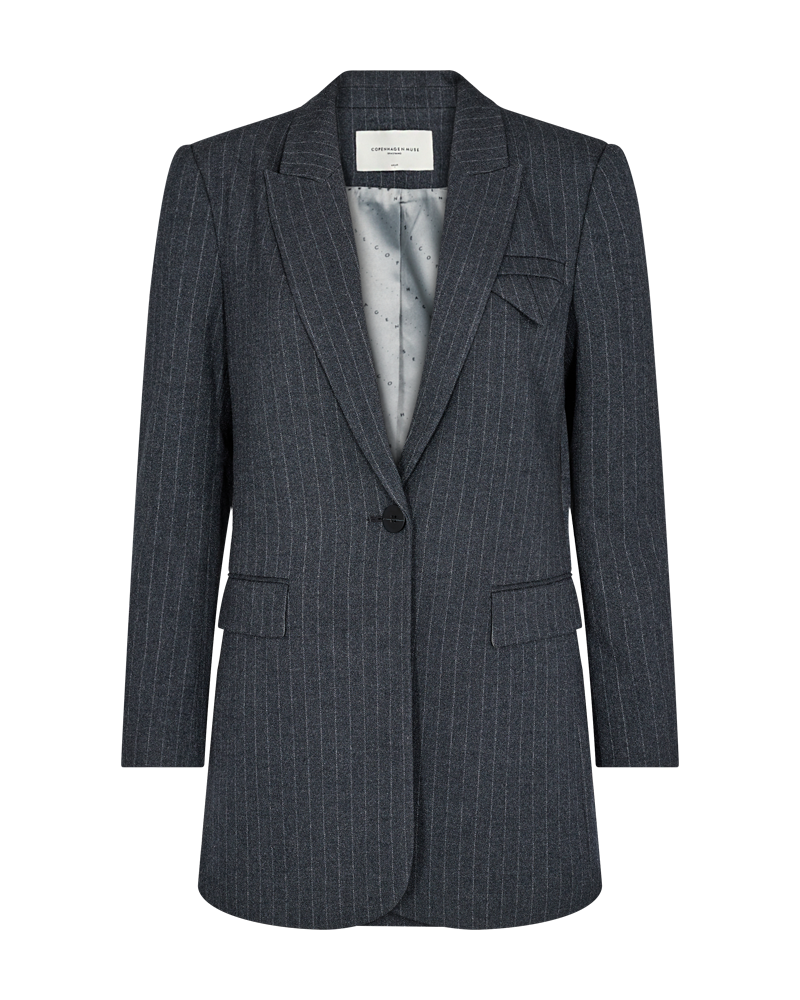 CMTailor - Lange krijtstreepblazer in grijs