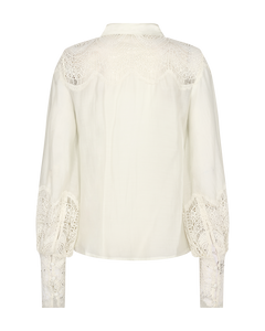 Cmmolly - shirt met veters in het wit