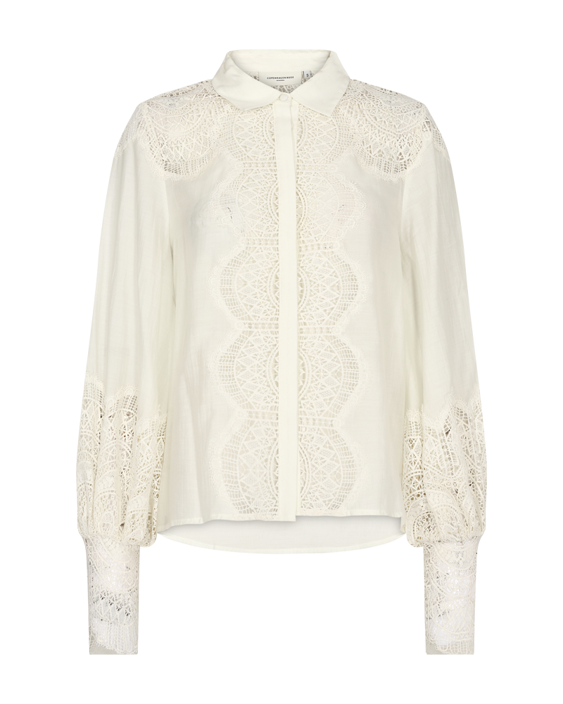 Cmmolly - shirt met veters in het wit