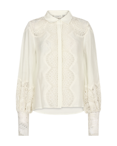Cmmolly - shirt met veters in het wit
