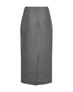 CMROYAL - LEATHER SKIRT IN GREY