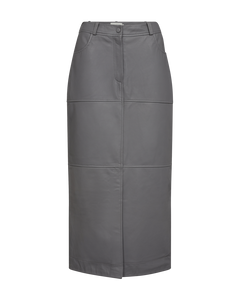CMROYAL - LEATHER SKIRT IN GREY