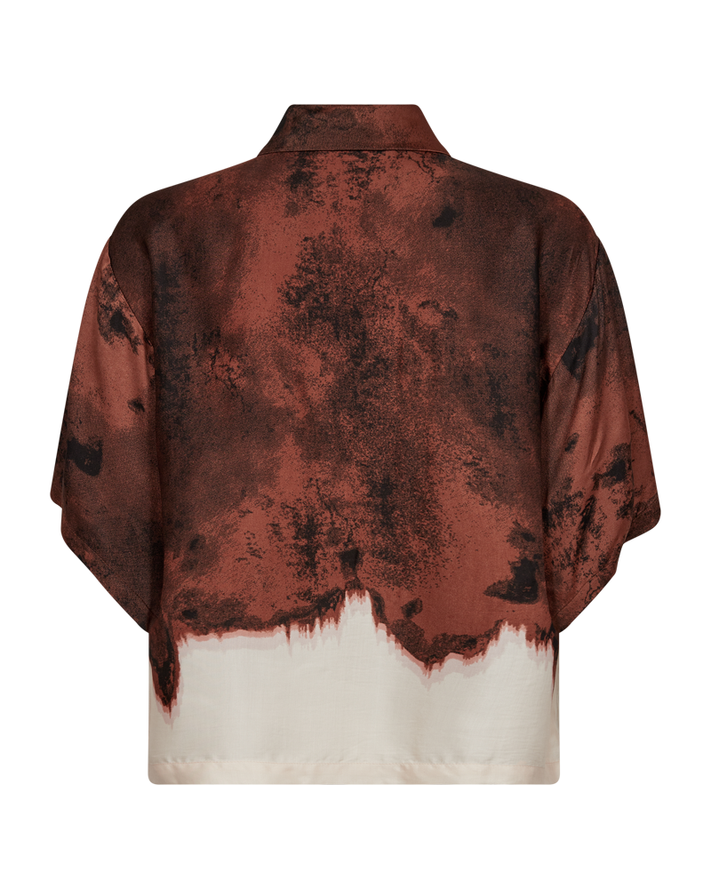 CMSABINA - SHIRT WITH PRINT IN BURGUNDY AND OFF WHITE