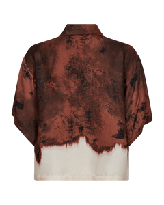 CMSABINA - SHIRT WITH PRINT IN BURGUNDY AND OFF WHITE