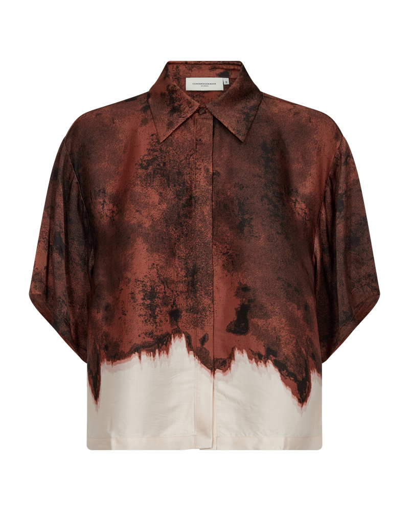 CMSABINA - SHIRT WITH PRINT IN BURGUNDY AND OFF WHITE