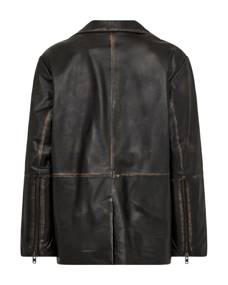 CMQUEEN - LEATHERBLAZER IN BLACK AND BROWN