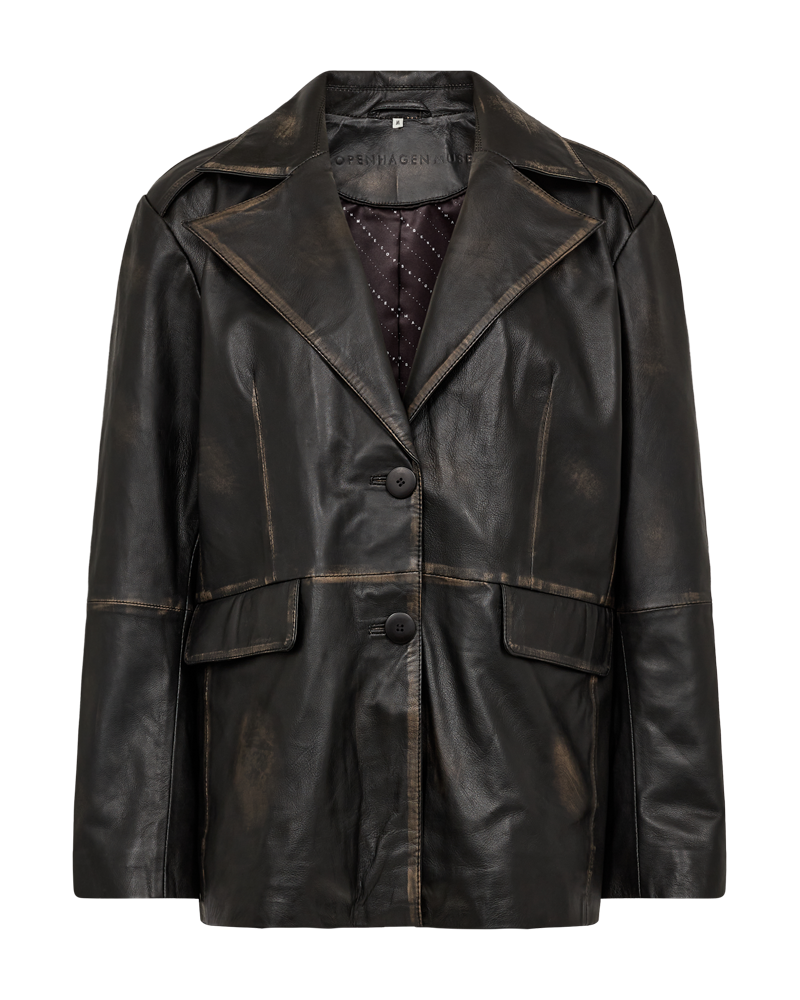 CMQUEEN - LEATHERBLAZER IN BLACK AND BROWN